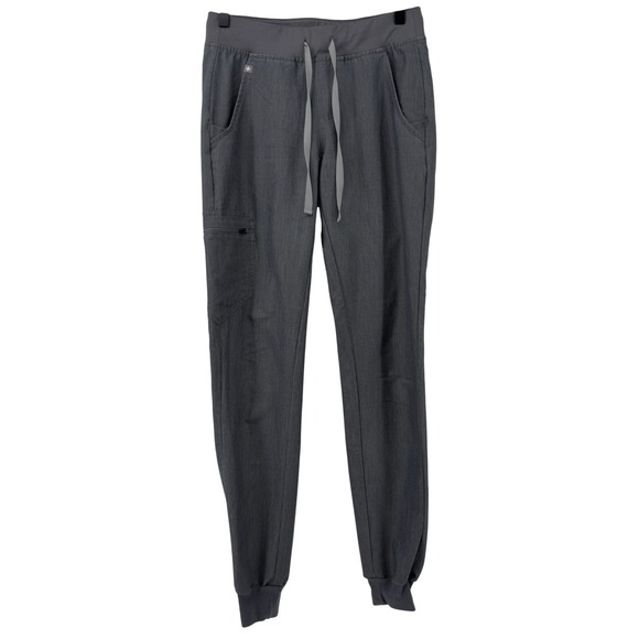 FIGS Zamora Jogger Scrub Pants Graphite Gray Women XS Tall Mid-Rise Pockets - Picture 1 of 7